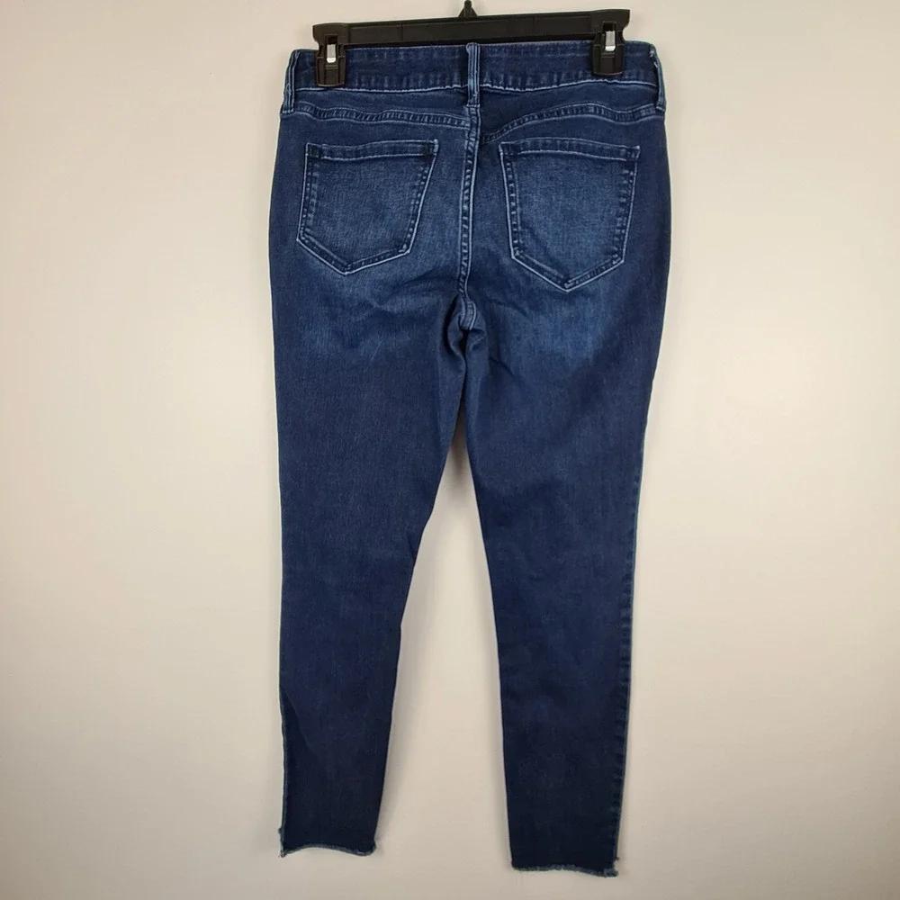Old Navy Rockstar Super‎ Skinny Ankle Jeans Women's Size 4 Blue Mid Rise Raw Hem